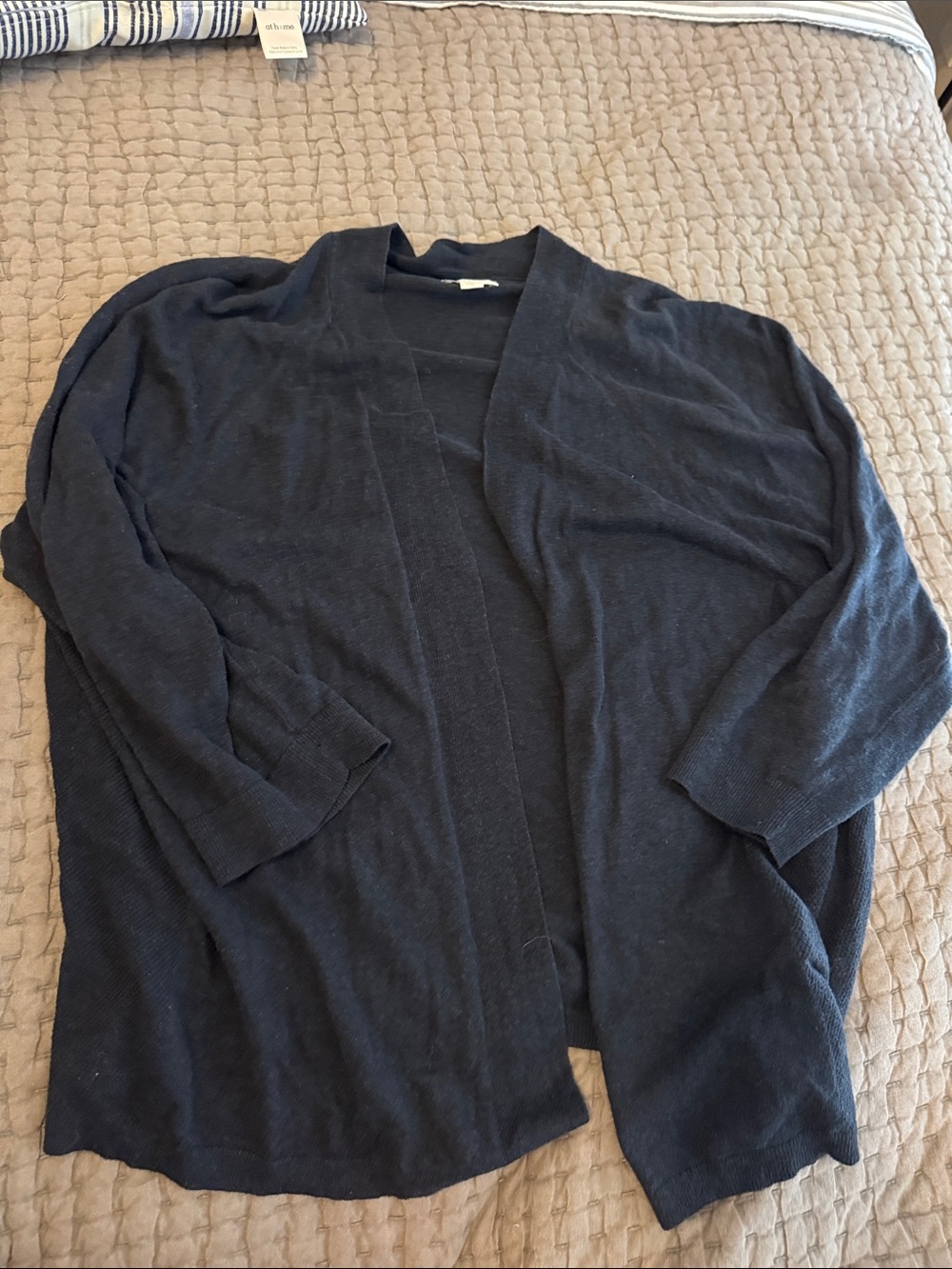 J. Jill Men's Open-Front Black Cardigan Sweater